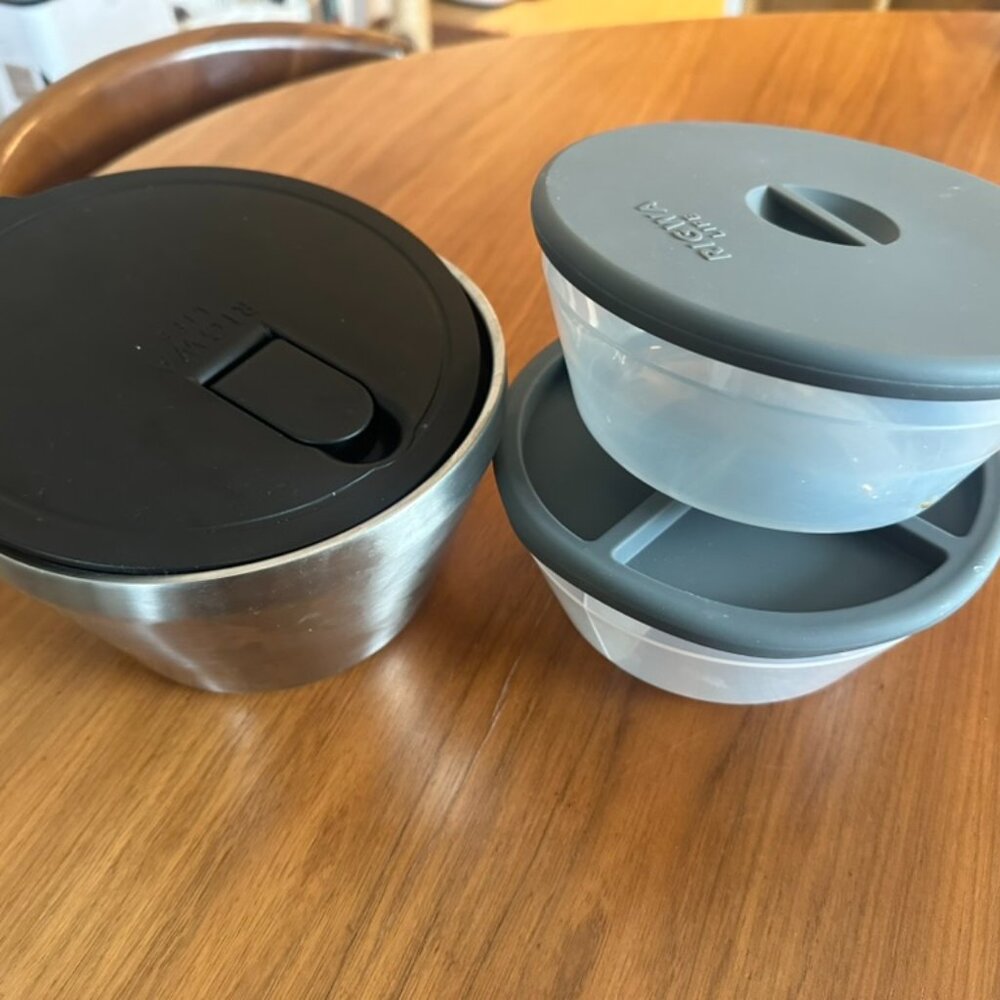 Rigwa Stainless Steel Insulated Double Wall To-Go Bowl dividers and inserts 40oz